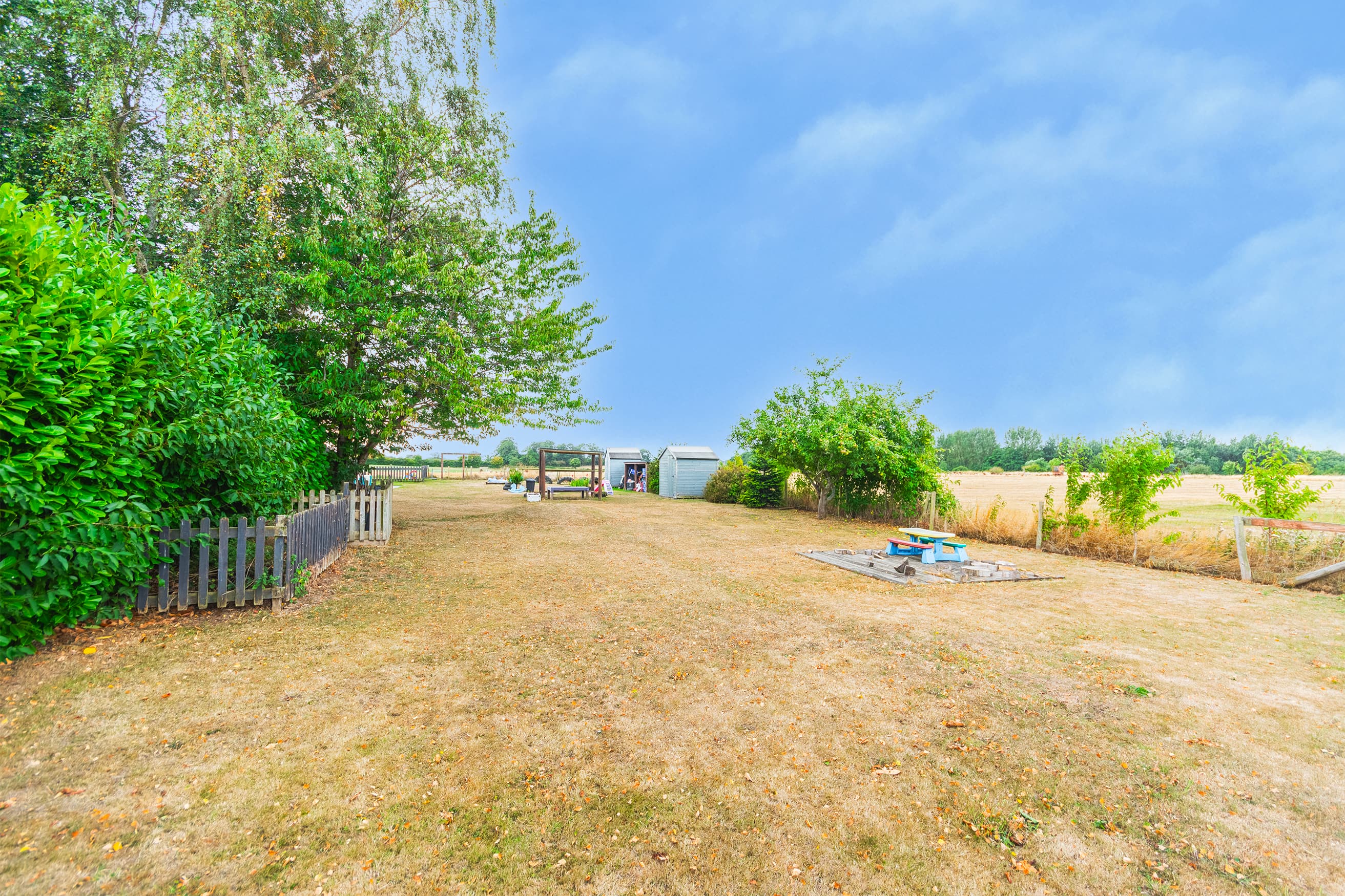 Large open garden and field area